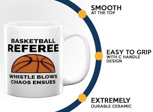 Taza de Cerámica para Árbitro de Baloncesto 11oz Blanca miniatura 5
