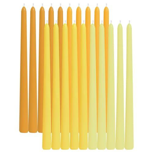 Viyffo Taper Candles, 12 Inch, 20 Pack, Yellow Unscented, Smokeless Design