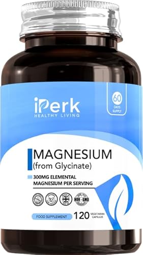Magnesium Glycinate Capsules Provide 300 mg of Pure Elemental Magnesium Per Serving 120 Vegan Caps | Magnesium Supplement Non GMO, Dairy & Gluten Free