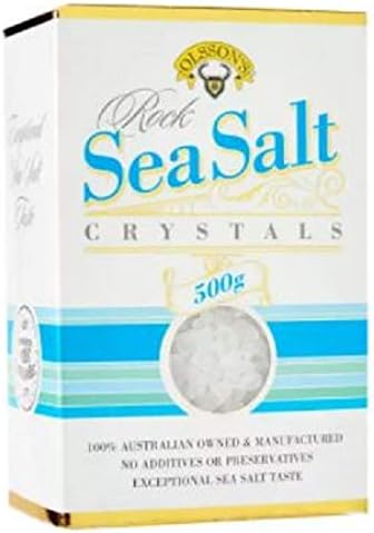 Olsson's Rock Sea Salt Crystals 500g -A large grade Sea Salt (sodium chloride) typically used in salt grinders for table use.