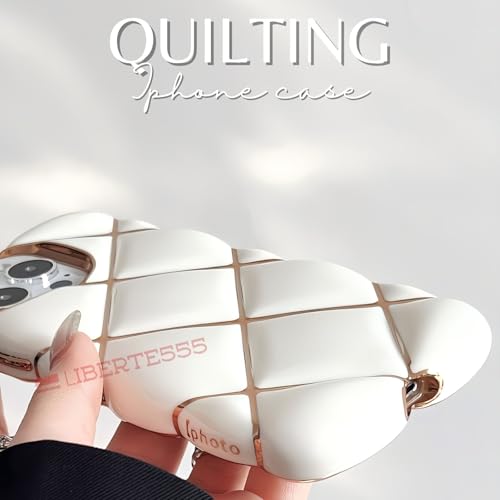 スマホケース iphone ケース キルティング ぽこぽこ ギャル 女子高校生 韓国 可愛い 11 12 13 14 15 16 plus pro max(ブラック, iPhone 16 PLUS)