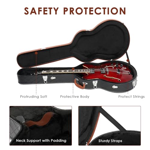 Image of Ktaxon Electric Guitar Case, 42-Inch Hard Case W /Lock Latch Diamond Black