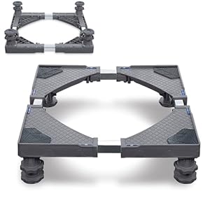 CEEDIR Verstellbare Waschmaschinen-Untergestell Waschmaschinen Sockel Podeste & Rahmen für Trockner Waschmaschinen Kühlschrank 200KG Grau 4 Füße (Einstellbare Breite 45-75cm, Höhe 10-13 cm)