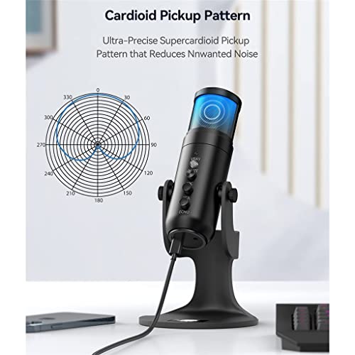 Microphone USB à condensateur noir pour PC et smartphone - 4