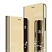 AIsoar Compatible/Replacement fit iPhone Xs Max Case, Mirror Smart Clear View Window Flip iPhone Xs Max Case Slim Multi-Function Mirror Case Stand flip Folio Full Body Protection Shockproof (Gold)