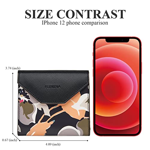 Card Wallets for Women,Slim Wallet for Women,Compact Minimalist Wallets for Women,Thin Wallet for Women,Lightweight Card Wallet Women,Foldable Floral3