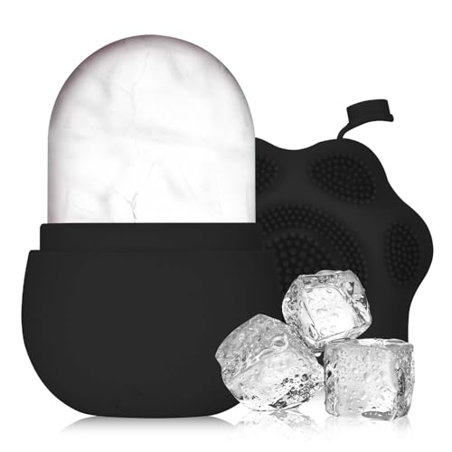 Ice Roller for Face, Reusable Silicone Ice Mask, Skincare Tool for Brightening Skin, Ice Compress to Shrink Pores, Relieve Puffiness, Improve Skin, Cat's Claw Shape, Beautiful and Practical (black)