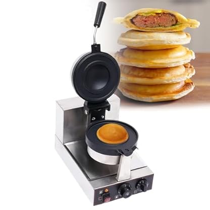 u/f/o Burgermaschine, kommerzieller elektrischer Burger-Hamburger-Maker, Eiswaffeleisen, Antihaft-Platten, einstellbare Temperatur 50-300 ℃, 1300 W/2600 W, Doppelt