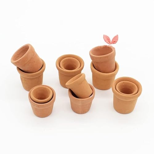 zalati Mini Flower Pots 12pcs Miniature Plant Pots Ceramic Pots for DIY Fairy Garden Story Telling Prop Decoration 1/12 Dollhouse
