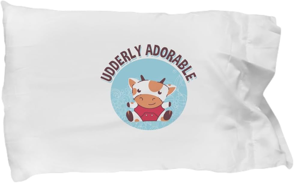 EzGift Pillowcase Udderly Adorable Gift Cute for Daughter Child Son Boy Cow Lover Pillow Cover Case 20x30