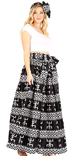 Robe jupe longue imprimé cire Sakkas Asma sangle réglable femme été