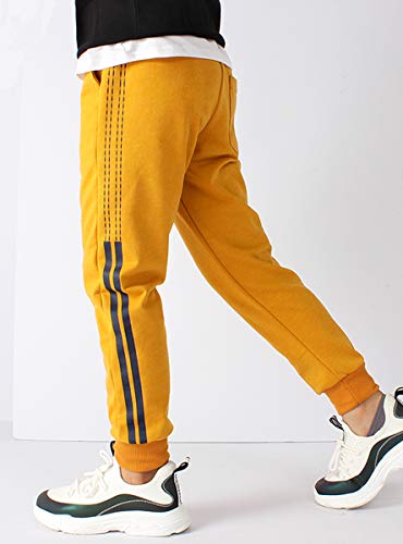 Littlexin Oneboy Kids Boys' Casual Sports Sweatpants Jogger Trousers Age 5-13 Years (8-9 Years, Yellow) #TOP4