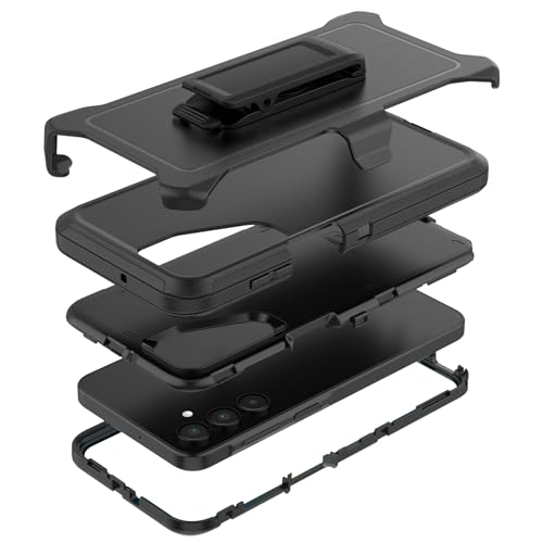 TMIDVFV Compatible with Samsung Galaxy A16 Case, with Belt Clip Holster Heavy Duty Rugged Shockproof Full Body Protection Kickstand Cover for Samsung Galaxy A16 Phone (Black)