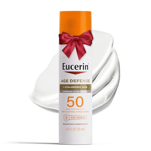 Eucerin Sun Age Defense SPF 50 Face Sunscreen Lotion with Hyaluro...