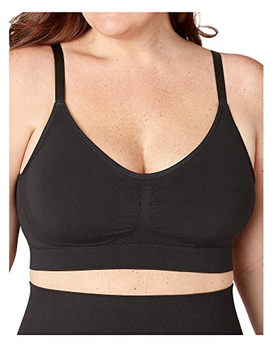 Curveez Cozy Comfort Support Bra| Wire Free Bralette Full Coverage| Seamless Compression Everyday Shapewear Bras For Women Black #TOP10