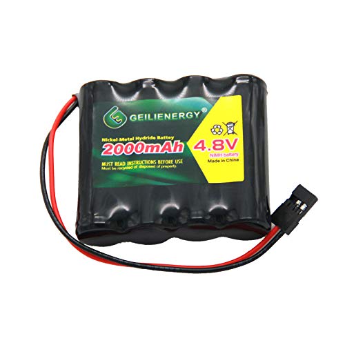 BAOBIAN NiMh Receiver RX Battery Pack 4.8V 2000mAh Rechargeable with Hitec Connector for RC Receivers, RC Aircrafts and More (Pack of 1)