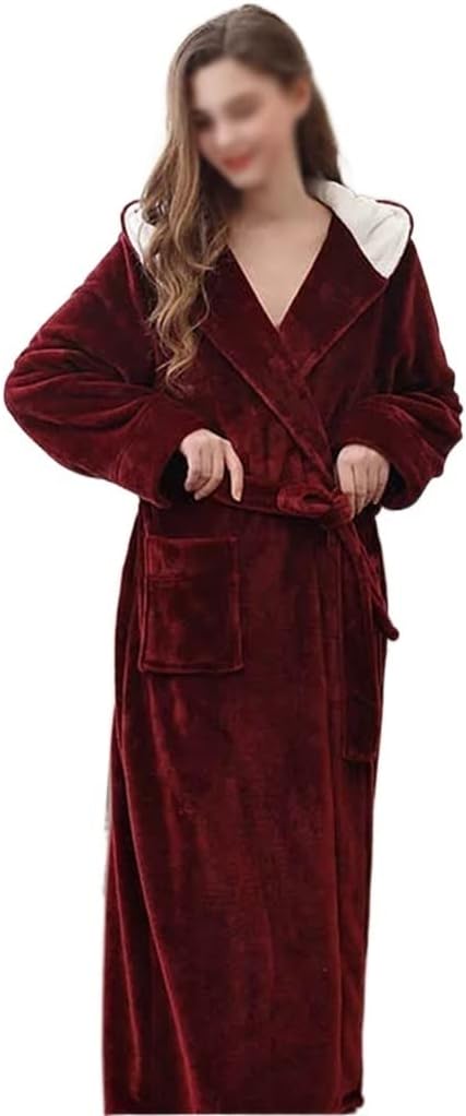 Men Winter Women Hooded Robe Long Couple Clothes Warm Dressing Gowns Large Sizes Wedding Sleepwear For Lovers