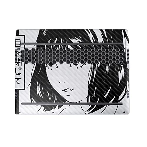 Image of MightySkins Carbon Fiber Skin Compatible with Alienware M17 R5 (2022) Full Wrap Kit - Close Your Eyes | Protective, Durable Textured Carbon Fiber Finish | Easy to Apply | Made in The USA