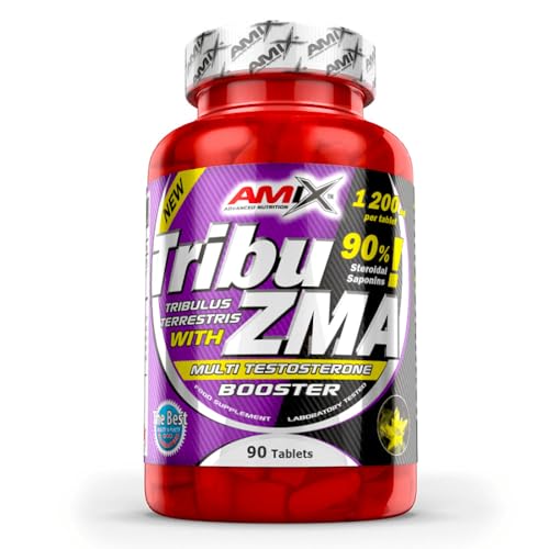 AMIX - Complemento Alimenticio - Tribu-ZMA - 90 Tabletas - Recuperador Muscular - Estimula la Testosterona - Aumenta la Masa Muscular - Complemento Deportivo