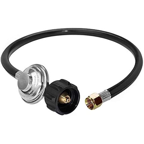 DOZYANT Propane Regulator and Hose Universal Grill Regulator Replacement Parts, QCC1 Hose and Regulator for Most LP Gas Grill Heater and Fire Pit Table, 2 Feet Cover