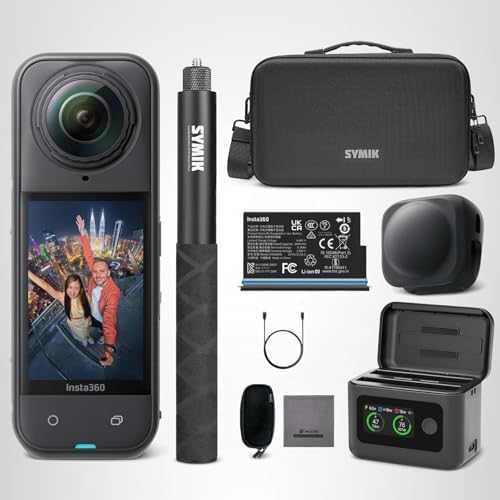 Insta360 X5 Elite Bundle - Waterproof 8K 360° Action Camera, 1/1.28" 72MP Sensors, 4K Wide-Angle Video, with Extra Battery, Fast Charge Case, Invisible Selfie Stick, Carrying Case, Lens Cap — view 9