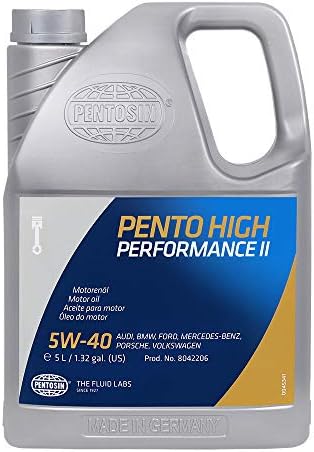 Pentosin 8042206 Pento High Performance II 5W-40 Full Synthetic Motor Oil for Four-Season Use; 5 Liter Jug