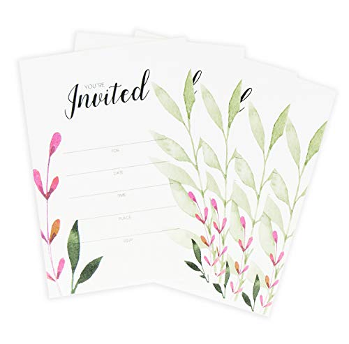 Birthday Party Invitations for Girls, Bridal and Baby Shower Invitations for Adults, 5x7 Wedding Invitations Card Kit with Envelopes, Graduation Party Invitations - 5 x 7 Inches, 25 Count