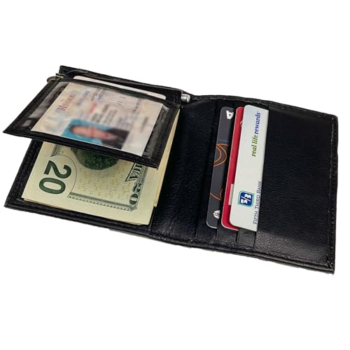 L-Fold Money Clip Leather Wallet in Black3