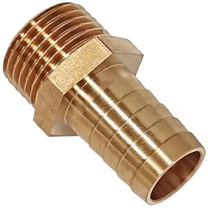 MegaHaustechnik Schlauchtülle Außendurchmesser 19mm für 3/4 Zoll Wasserschlauch, mit 3/4 Zoll Außengewinde AG AußenØ 26mm, Gewindefitting aus Messing Trinkwasser geeignet Schlauchanschlußstück