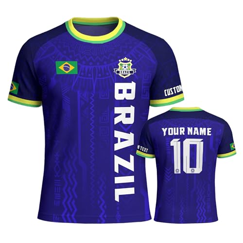 Custom Brazil Soccer Jersey Men Youth, Personalized Brazil Soccer Jerseys,