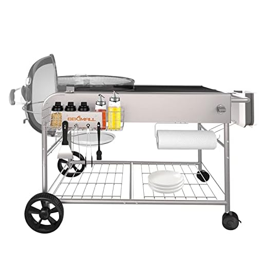 Grill Table for Weber 22" &18" Original Kettle, for Weber Grill Table, Stand Cart for JumboJoe Master-Touch Charcoal Outdoor Prep Performer Charcoal Accessories for Outside