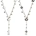 Produktbild Huture 2 stücke Schmuck Pullover Kette Legierung Halskette mit Faux Perle Einstellbare Länge Mode Zierlich Für Frauen Dame Geschenk Täglichen Verschleiß, Schwarz/Weiß