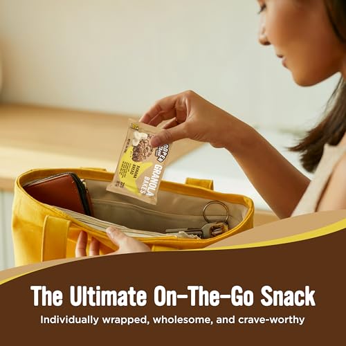 Cooper Street Granola Bakes Banana Bread - 2oz Big Oatmeal Granola Bars - Good Source of Fiber & Whole Grains - Soft Baked Breakfast Oat & Seeds Bar - Nut Free, Dairy Free & School Safe - 10 Pack