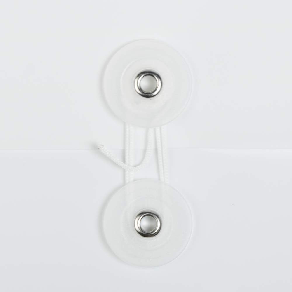 JAM PAPER Plastic Envelopes with Button & String Tie Closure - Letter Booklet - 9 3/4 x 13 - White - 12/Pack : Office Products