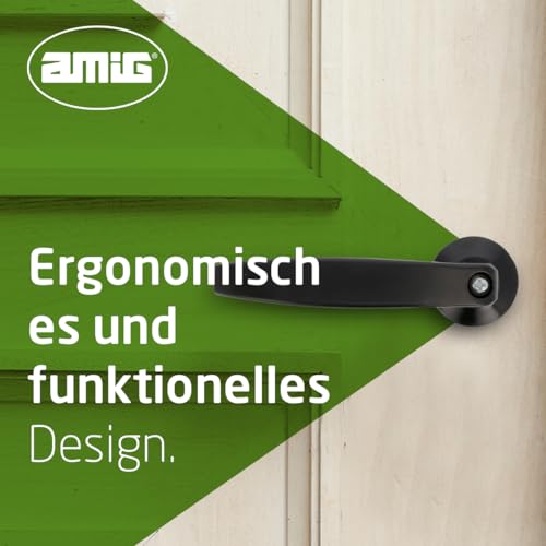 Amig - Türgriffgarnitur aus Aluminium | Modernes Design Schwarz | Ergonomischer Türknauf für Innen- und Außentüren | Korrosionsbeständig | Schwarz | 105x40 mm | Aluminium