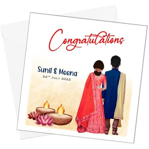 Personalised Wedding Day Card for Indian Weddings Cover