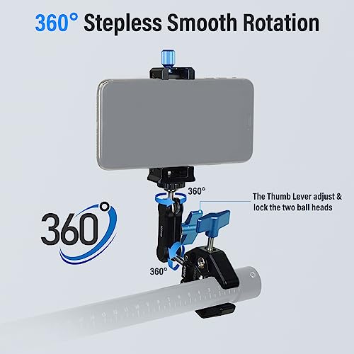 image for SIRUI Articulating Camera Mount Clamp with Phone Holder, Magic Arm Sup