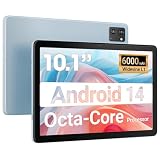 Tablet 10.1-inch Android 14 Tablet - 10GB RAM, 64GB + 256GB Expandable Storage, Octa-Core Processor, 8-Hour Battery, HD 800 x 1280 IPS Touchscreen, Wi-Fi 5 | Bluetooth 5.0, Dual Cameras - Light Blue