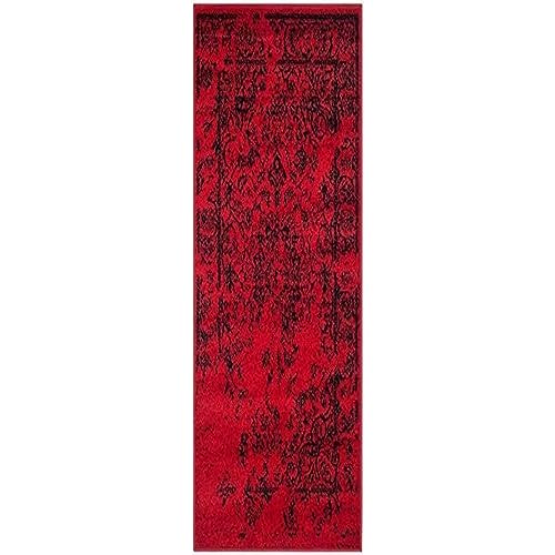 Safavirenz Adirondack Collection Oriental Vintage Distressed Area Rug, Polipropileno, Rojo Y Negro, 3 X 5 Safavirenz Adirondack Collection Oriental Vintage Distressed Area Rug, Polipropileno, Rojo Y Negro, 3 X 5