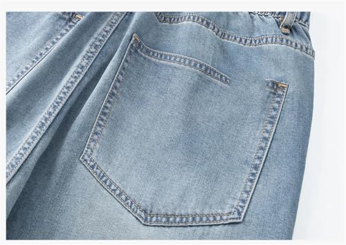 Men's Zipper Vintage Jeans Summer Thin Fabric Soft Straight Casual Trousers4