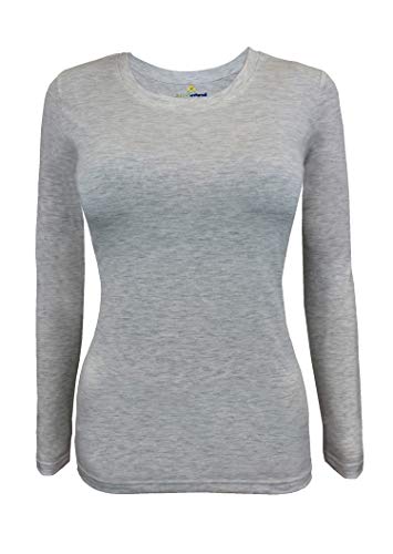 Image of Natural Uniforms Women's Long Sleeve Underscrub T-Shirt - Cotton Blend Scrub Base Layer for Nurses & Medical Professionals