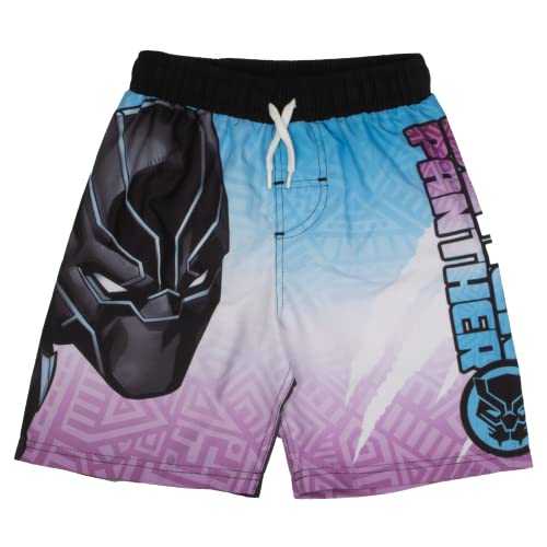 Marvel Boys Avengers Spiderman Black Panther Miles Morales 2-Piece Cosplay Swimsuit Set, Rash Guard & Swim Trunks for Boys4