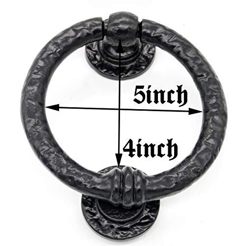 Mythrojan Large Cast Iron Ring Front Door Knocker Artisan Made Antique Knocker #TOP4
