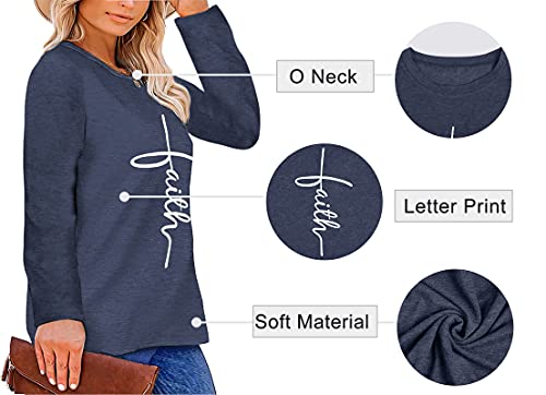 Hdlte Faith Shirts For Women Plus Size Long/Short Sleeve Tops Christian Inspirational T-Shirt,1X-4X #TOP3