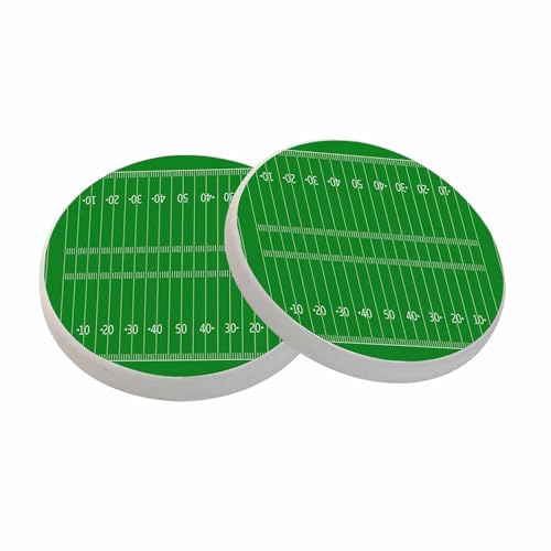 American Football Field Coasters for Drinks Coasters for Table Ceramic Absorb Stone Coasters with Coffee Table Cork Base for Home Decor 2 Pcs