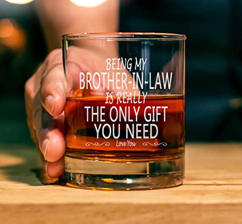 Carvelita Being My Brother In Law Is Really The Only Gift You Need - 11Oz Old Fashioned Bourbon Rocks Glass - Big Brother Gifts - Brother Birthday Gift - Brother Gifts From Sister - Gifts For Brother #TOP2