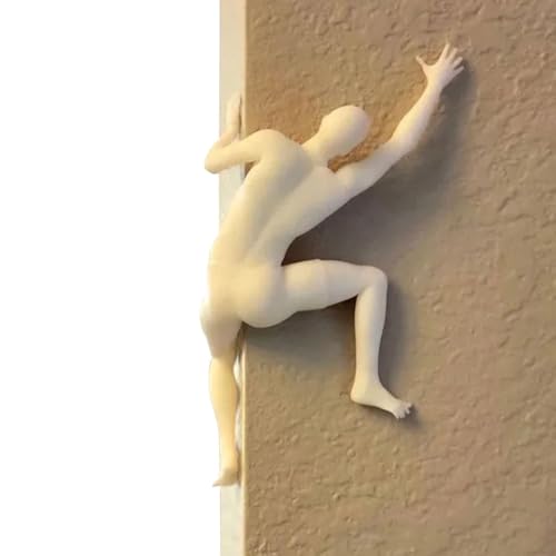 Nuhjytgf Figura de escultura de pared escalador, escultura escaladora única, decoración de pared moderna de escultura , arte de pared de escultura escaladora, figuras coleccionables para decoración