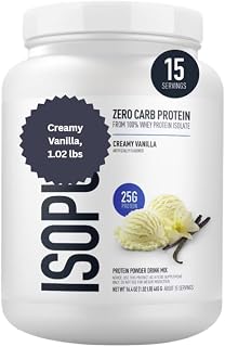 Isopores Zero Carb Whey Protein Powder, Cremy Vanilla, 1.02lbs, Pack of 1