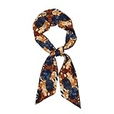 Matériau : fabriqué en satin de soie 100 % polyester de haute qualité, doux, lisse et brillant ; bandana carré, foulard chic pour femme