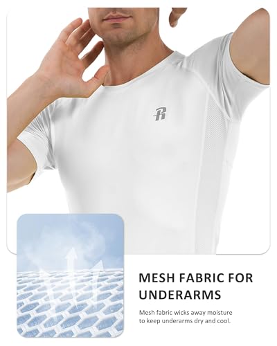 Runhit 2 Pack Men's Compression Shirts Short Sleeve Cool Dry Athletic Workout Shirt Sports Base Layer Undershirt Top4